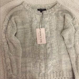 Grey Cable-knit Sweater